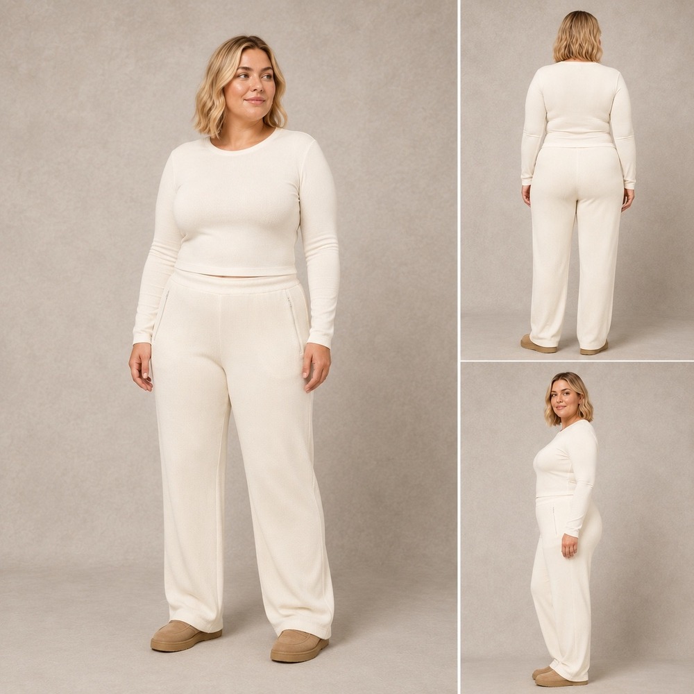 SKIMS Waffle Knit Loose‎ Pants Cream 2X